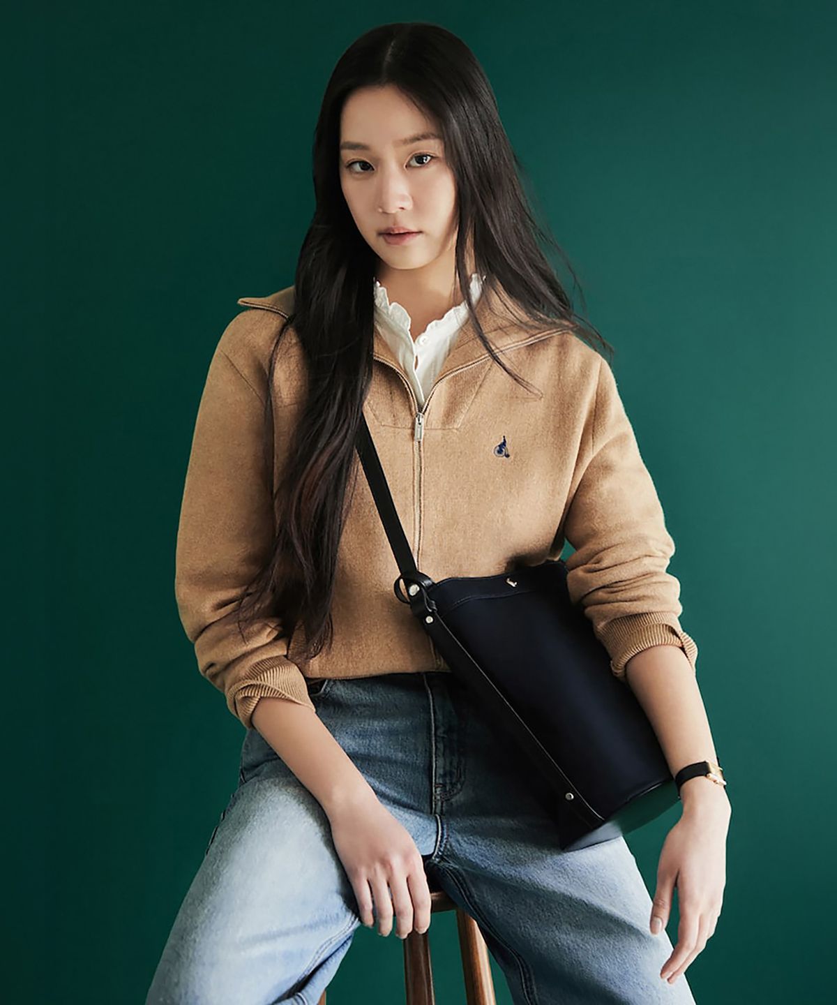빈폴 액세서리(BEANPOLE ACCESSORY) 르네 캔버스 숄더백  네이비