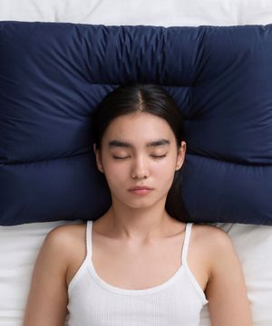 순면 통세탁 경추 굽 베개 60x40cm 네이비