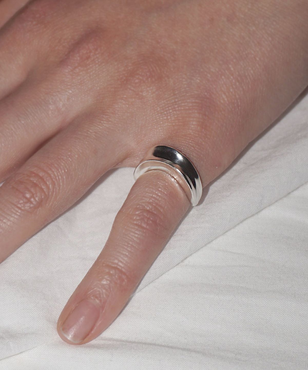 시에가하우스(SIEGA HOUSE) 2-LAYERED FOLD RING (GLOSSY- SILVER)