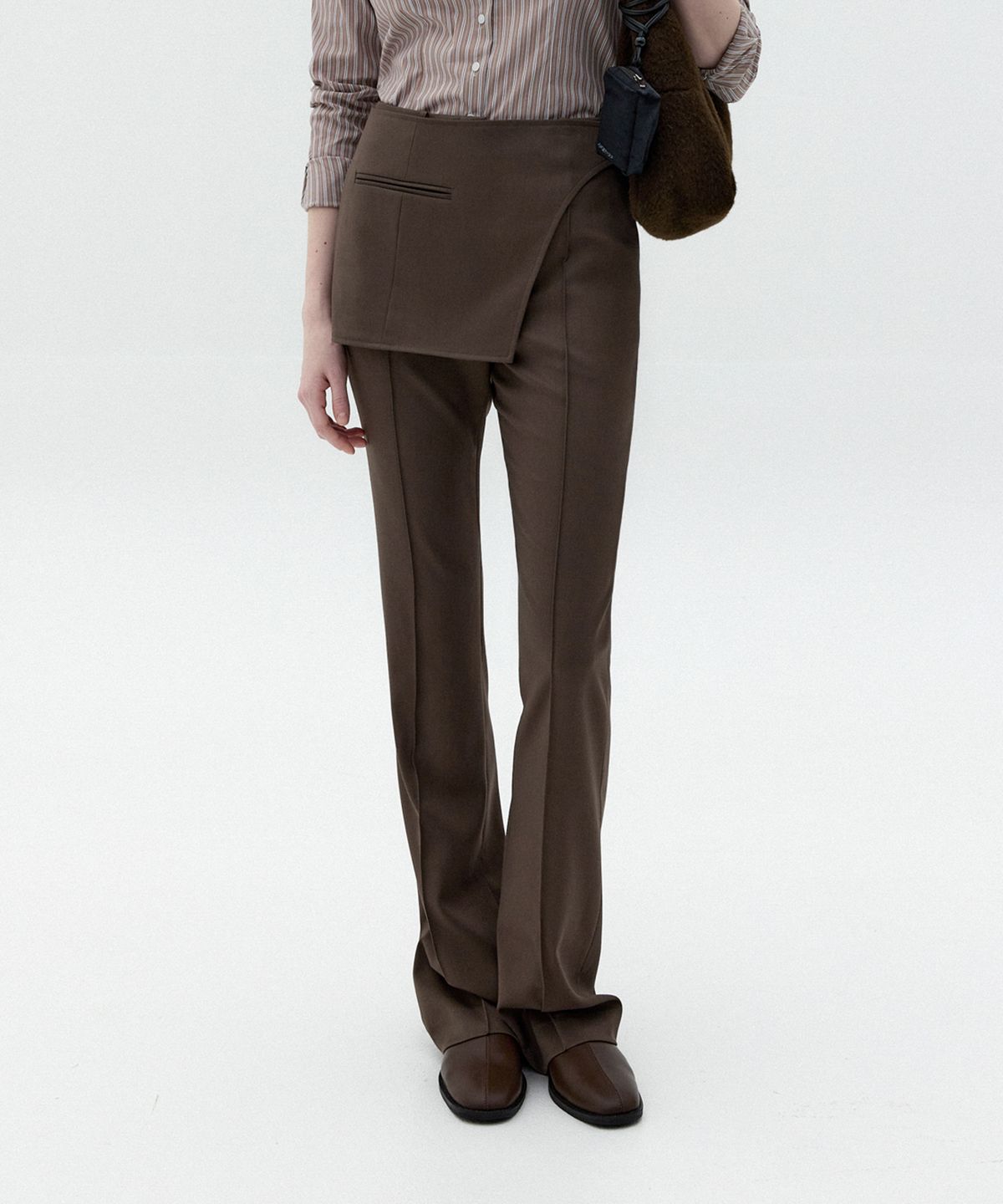 이보크에라(EVOKEERA) Base Wool Layered Skirt Belt(Brown)