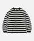 BLOCK STRIPE LONG SLEEVE TEE _ BLACK
