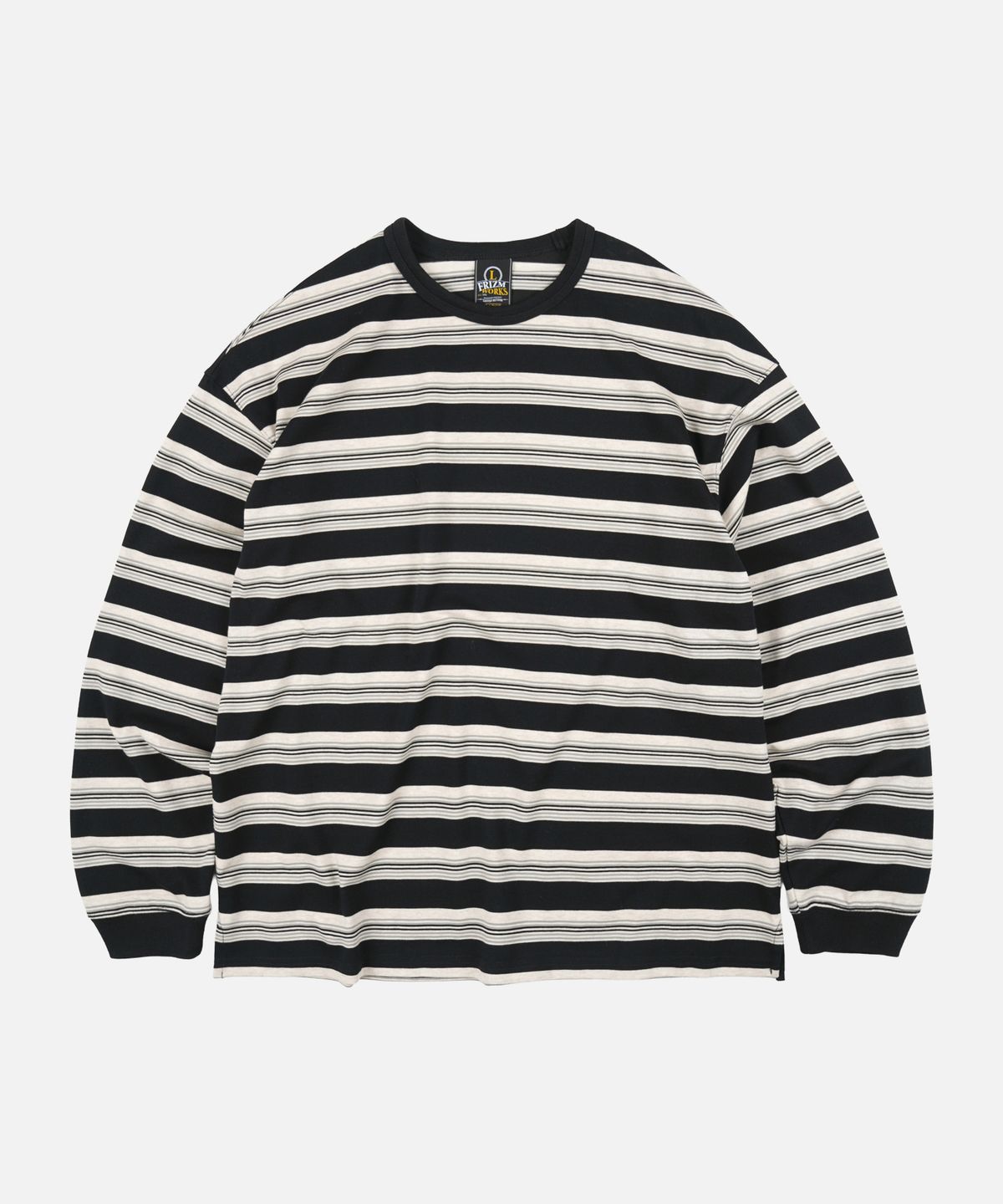 프리즘웍스(FRIZMWORKS) BLOCK STRIPE LONG SLEEVE TEE _ BLACK