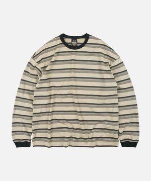 BLOCK STRIPE LONG SLEEVE TEE _ MUD