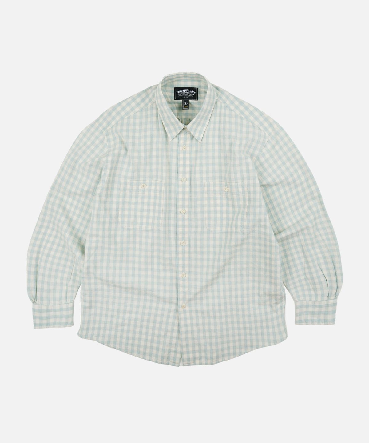 프리즘웍스(FRIZMWORKS) MELANGE CHECK WORK SHIRT _ PALE GREEN