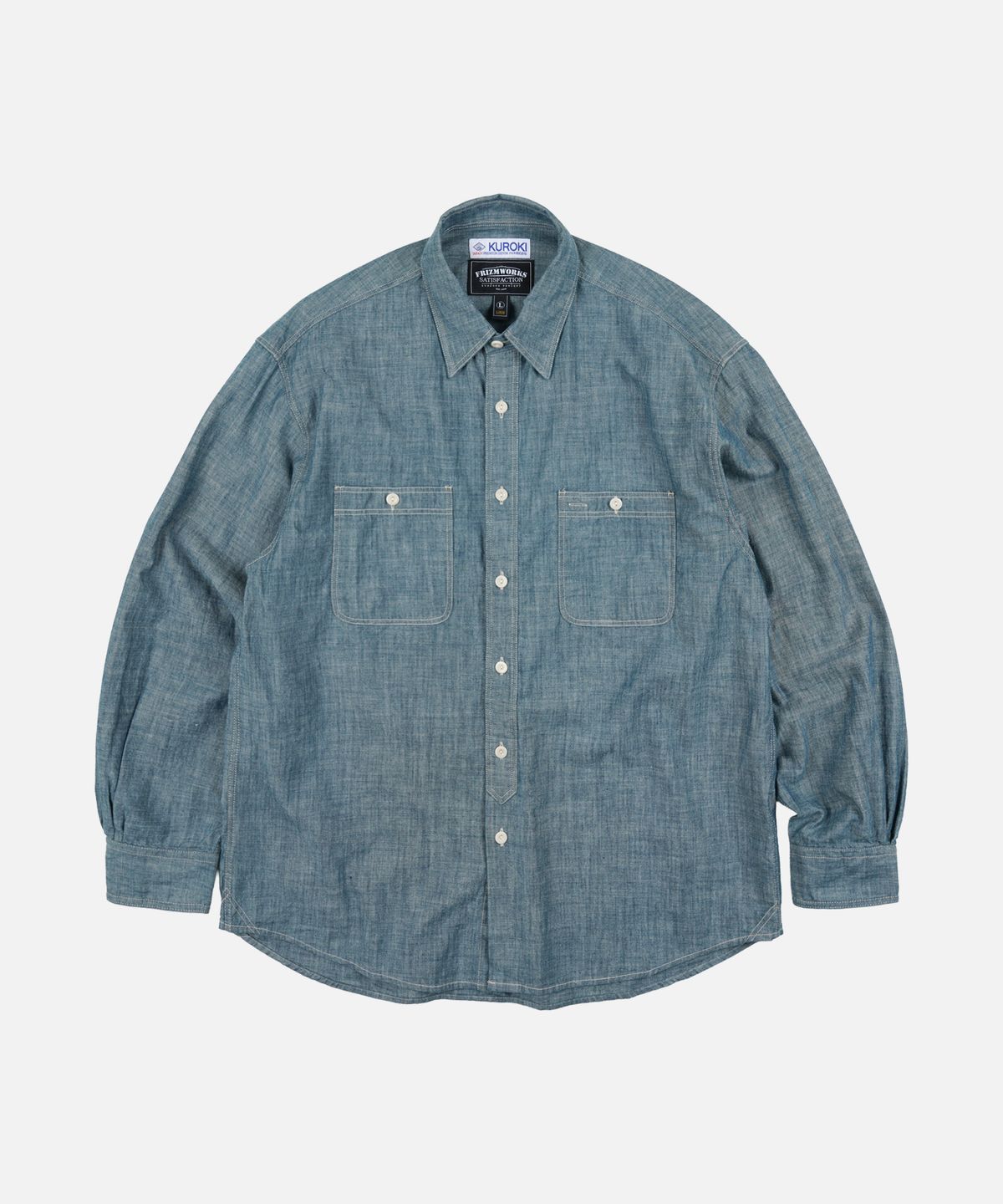 프리즘웍스(FRIZMWORKS) KUROKI CHAMBRAY WORK SHIRT _ WASHED BLUE
