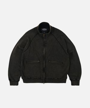 VINTAGE DYEING FULL ZIP SWEAT _ BLACK BROWN