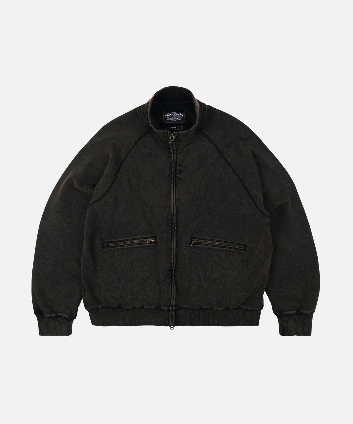 프리즘웍스(FRIZMWORKS) VINTAGE DYEING FULL ZIP SWEAT _ BLACK BROWN
