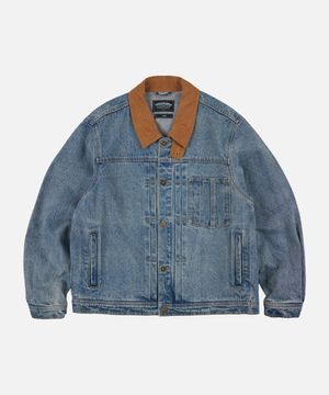 WASHED DENIM TRUCKER JACKET _ BLUE
