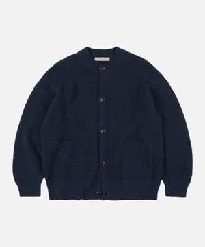 BOCACI WOOL ROUND CARDIGAN _ NAVY