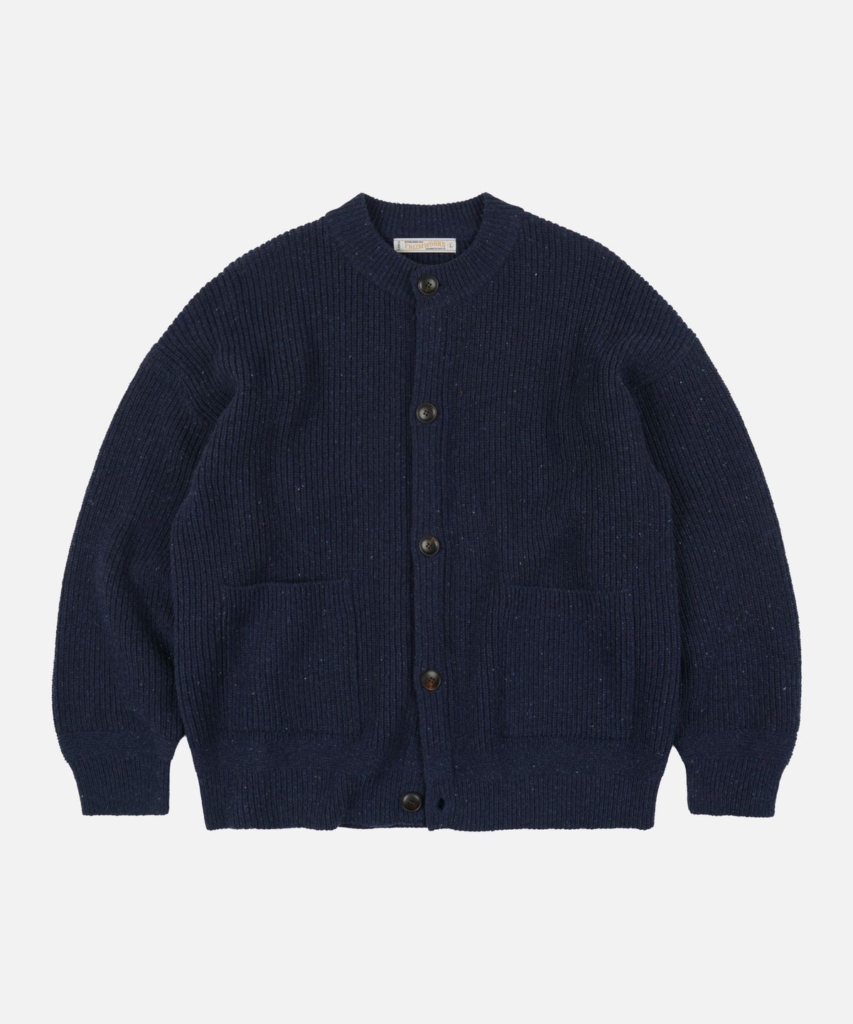프리즘웍스(FRIZMWORKS) BOCACI WOOL ROUND CARDIGAN _ NAVY