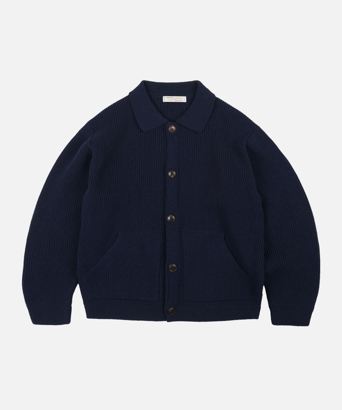 프리즘웍스(FRIZMWORKS) ULTRA HEAVYWEIGHT COLLAR CARDIGAN _ NAVY