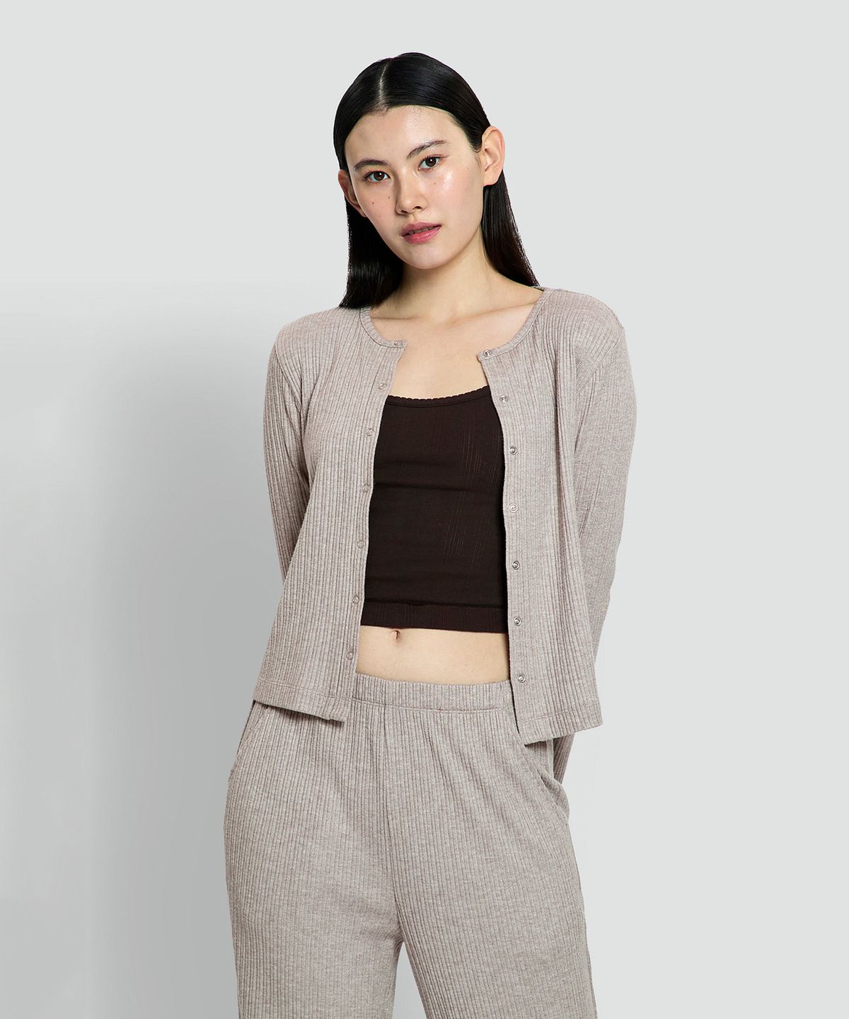 자주(JAJU) 여 코튼 립 탱크 브라캐미솔_블랙