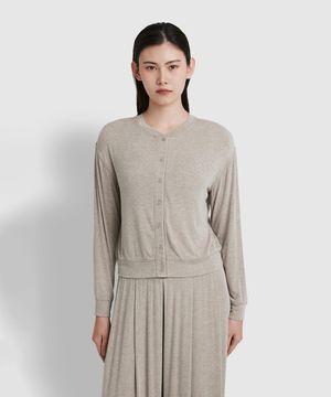 여 컴피 라운지 가디건_멜란지베이지
