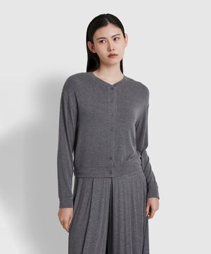 여 컴피 라운지 가디건_챠콜