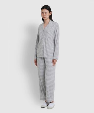 여 스마트 코튼 10부 파자마 세트_라이트 그레이