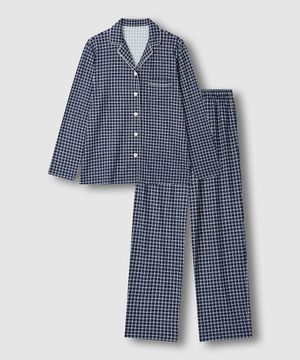 여 피치스킨 10부 파자마 세트_다크 네이비