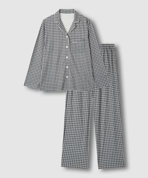 여 피치스킨 10부 파자마 세트_다크 차콜