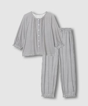 여 피치스킨 9부 파자마 세트_라이트 차콜