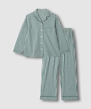 여 코튼 스트레치 10부 파자마 세트_라이트 그린