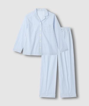 여 코튼 스트레치 10부 파자마 세트_다크 블루