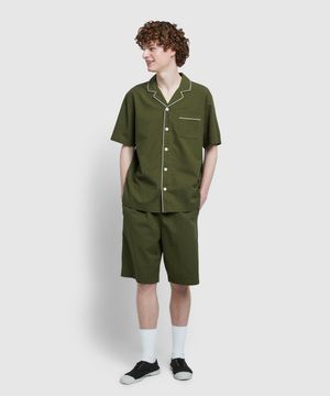 남 시어서커 5부 파자마 세트_카키