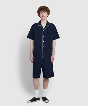 남 시어서커 5부 파자마 세트_네이비