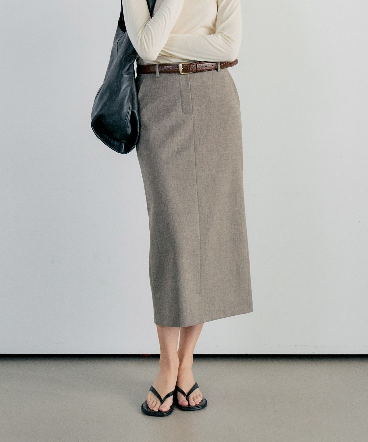 노티아(NOTIA) ORDINARY LONG SKIRT - SAND BEIGE