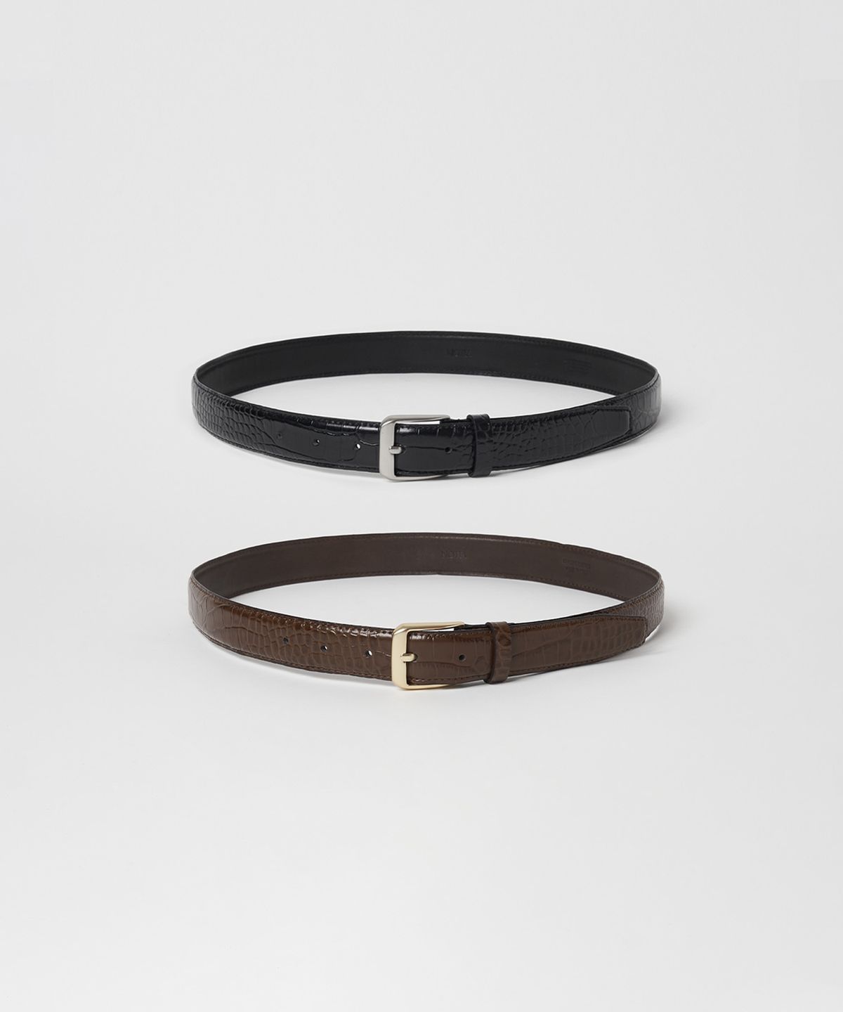 노티아(NOTIA) 30MM CROCODILE ITALIAN LEATHER BELT - 2COLORS