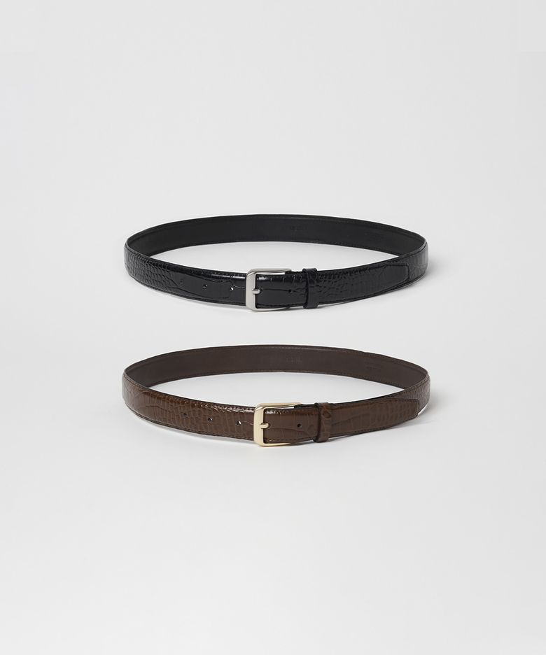 30MM CROCODILE ITALIAN LEATHER BELT - 2COLORS