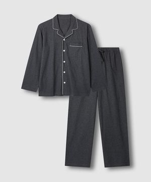 남 스마트 코튼 10부 파자마 세트_챠콜