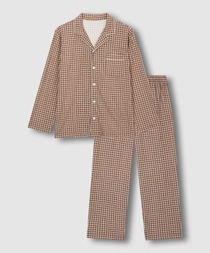 남 피치스킨 10부 파자마 세트_다크 브라운