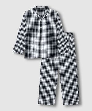 남 코튼 스트레치 10부 파자마 세트_라이트 네이비