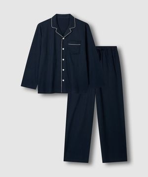 남 스마트 코튼 10부 파자마 세트_네이비