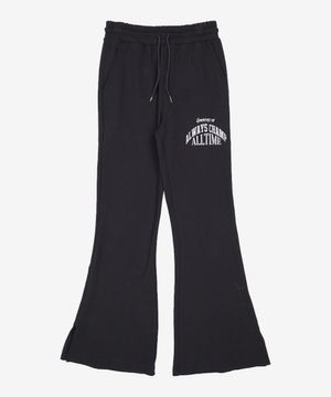 우먼스 라이트 코튼 부츠컷 스웨트 팬츠 (Black) M