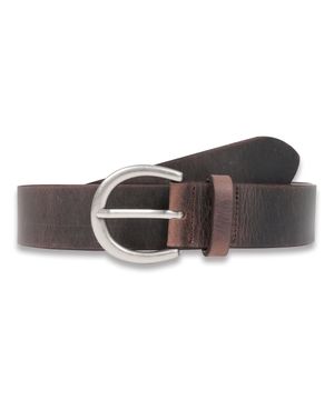 Wide Waxed Belt in Brown