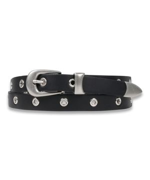 Simple Eyelet Belt in Black