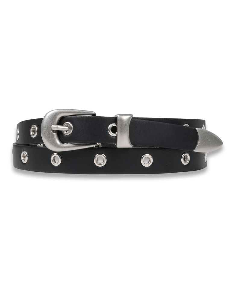 Simple Eyelet Belt in Black