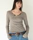 Slim V-Neck Long Sleeve in Grey