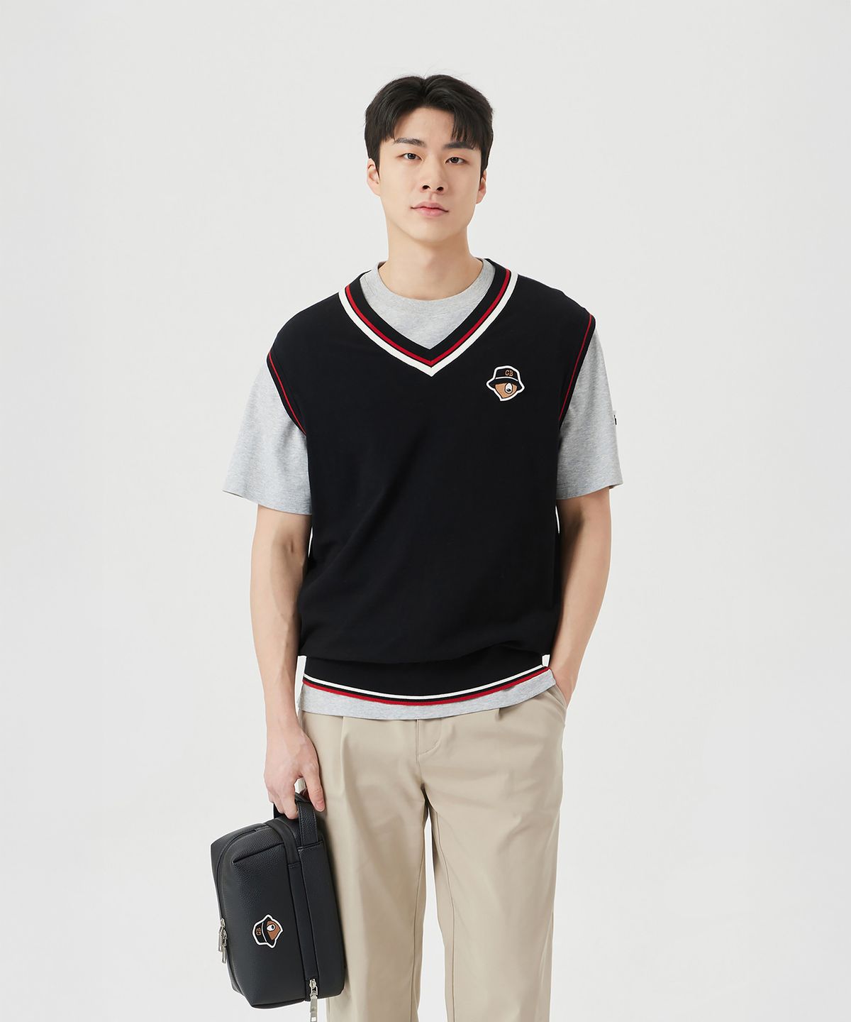 골든베어(GOLDEN BEAR) (U) Essential Crew neck T-shirt G4TAM26211GYX