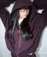 Eyelet Vintage Hoodie Zip-Up in Purple