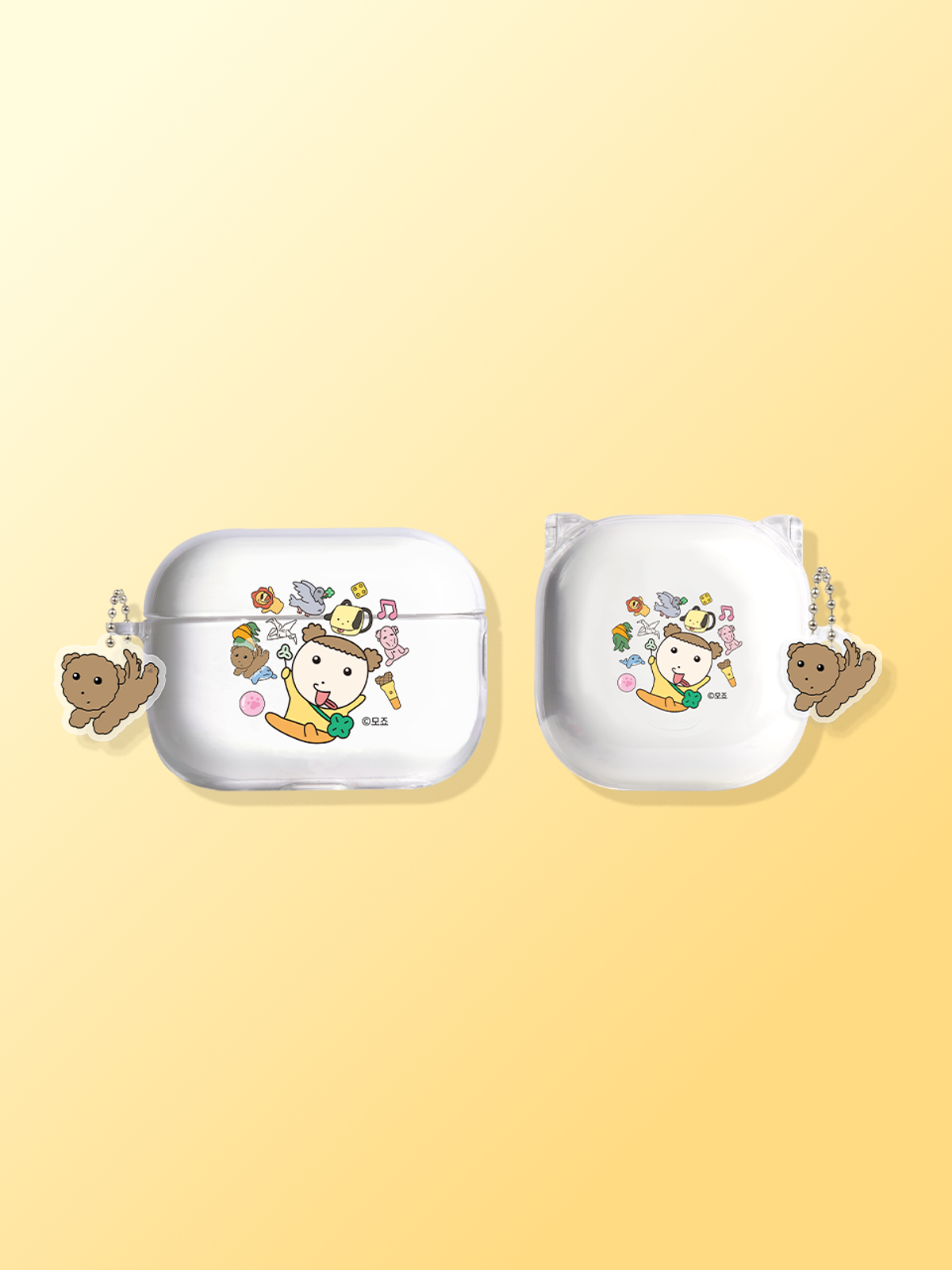 디자인스킨(DESIGNSKIN) [그랙픽마켓] 에어팟/버즈 PC 클리어 케이스+키링 세트-마루는 강쥐1/마루 강쥐 장난감