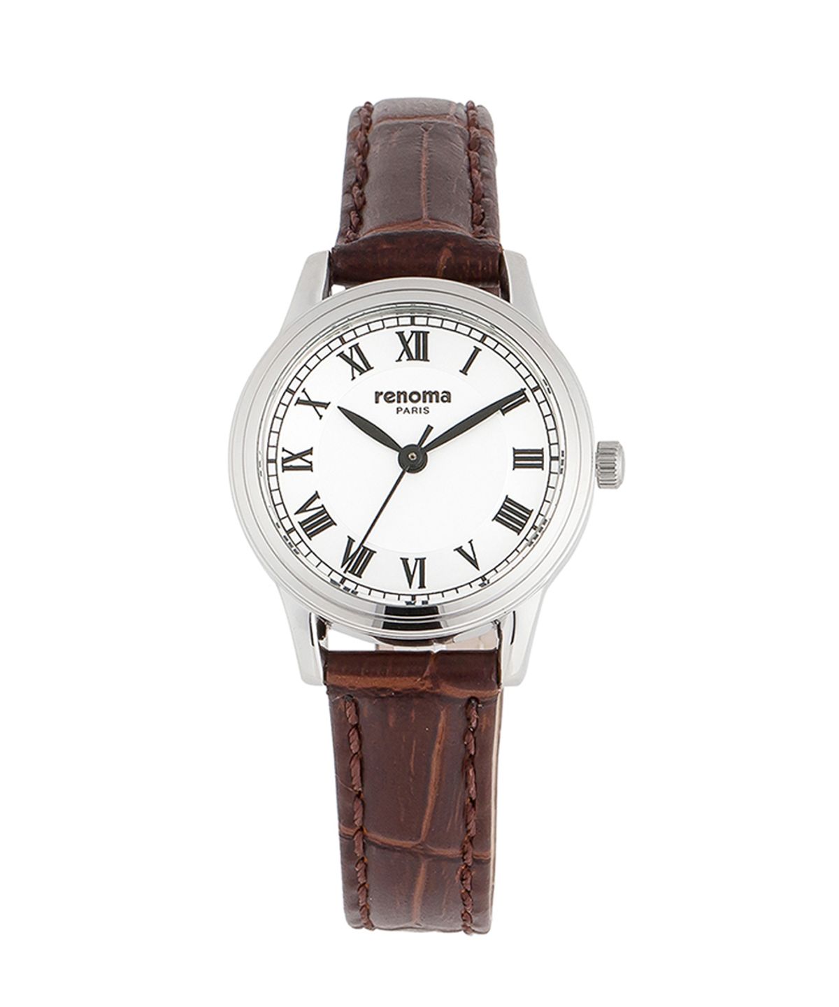 레노마 시계(RENOMA WATCH) 클래식 모던 아라비아숫자 여성 가죽시계 RE5105LWHBR