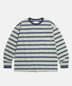Multi Border L/S Tee Grey