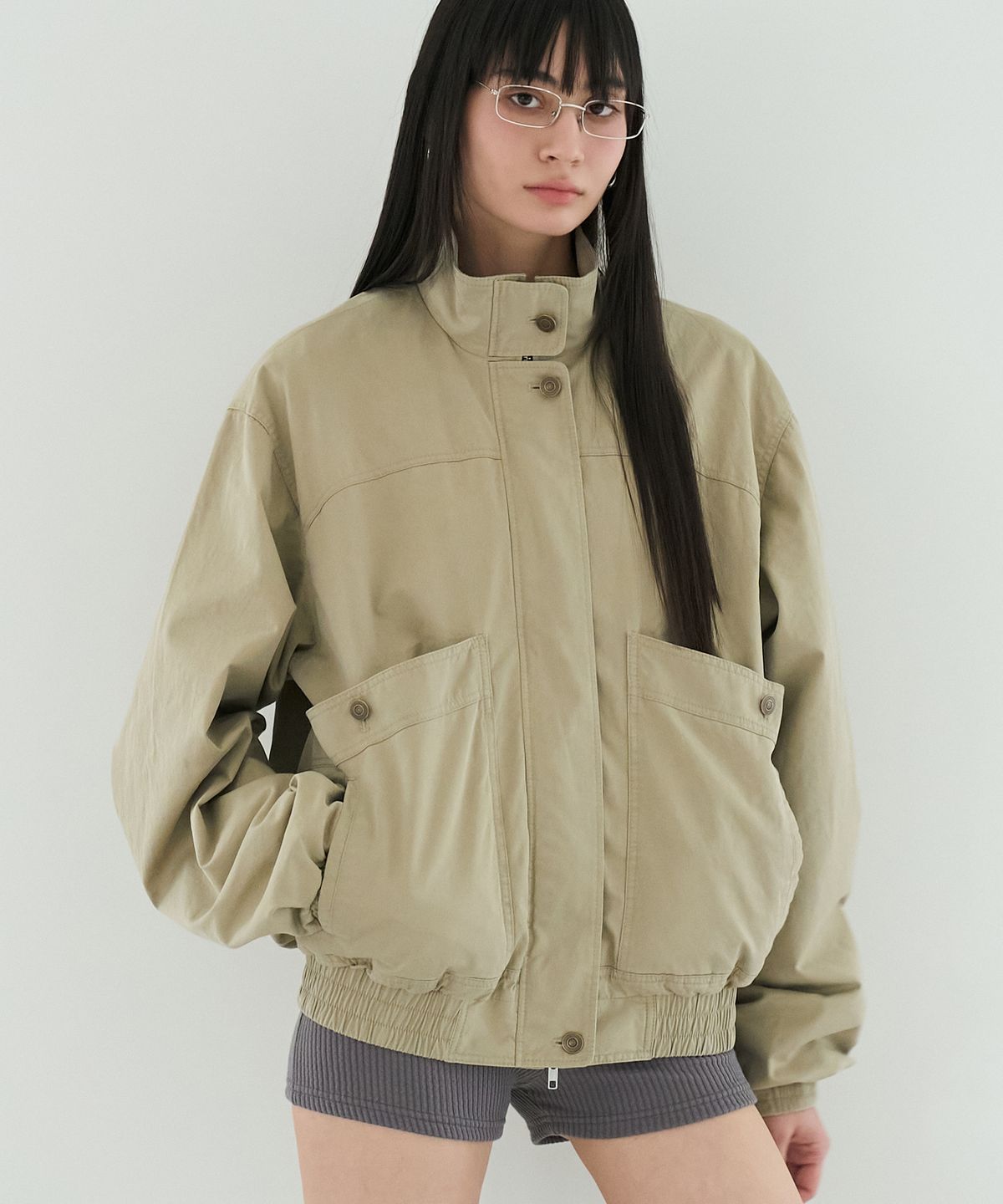 도프셉(DOFFSEPT) Overfit Cotton Pocket Blouson in Beige