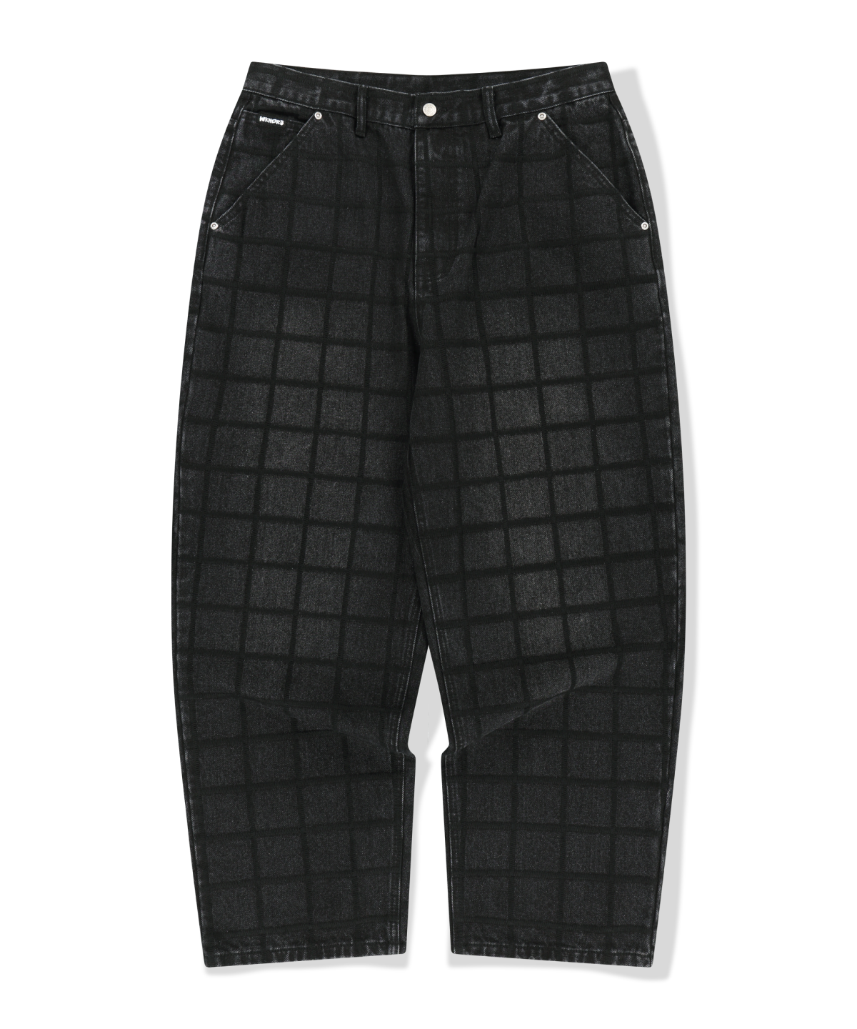 위캔더스(WKNDRS) ZIGZAG STITCHED DENIM PANTS (GREY)