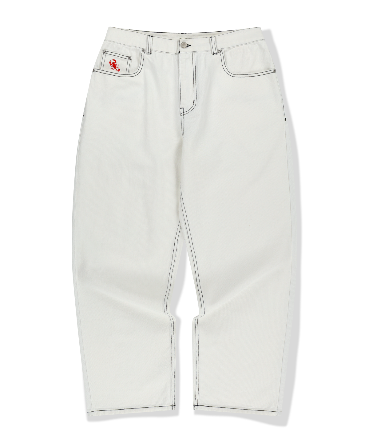 위캔더스(WKNDRS) SCORPION BAGGY DENIM PANTS (WHITE)