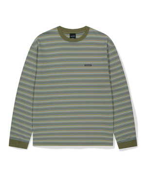 MULTI-STRIPED LS T-SHIRT (L.KHAKI)