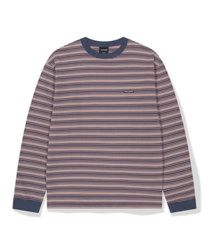 MULTI-STRIPED LS T-SHIRT (NAVY)