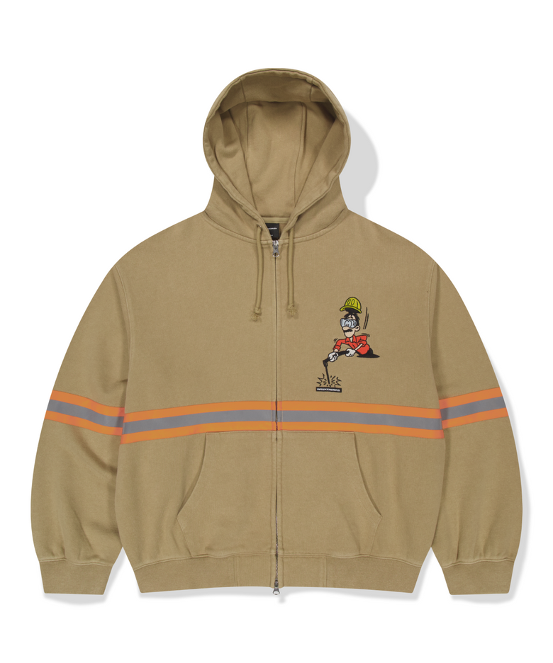 HI-VIS ZIP-UP HOODIE (BEIGE)