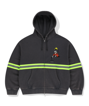 HI-VIS ZIP-UP HOODIE (CHARCOAL)